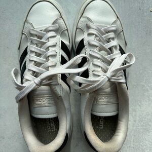 Adidas Classic White and Black Trainers